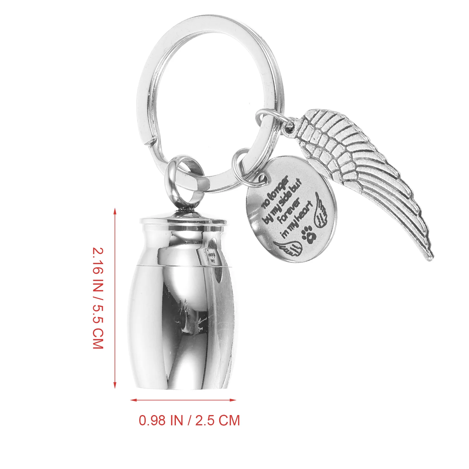 อนุสรณ์จี้ Locket Charm Angel Key ผู้ถือ Urn Ash Chain ขี้เถ้าสัตว์เลี้ยงคอนเทนเนอร์ Fob