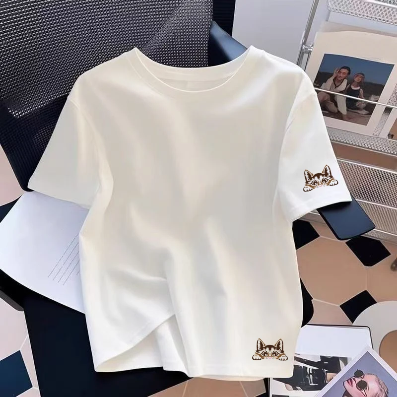 2026 Oversize Tees Top New in Womens T-shirts Summer 100% Cotton Casual O-Neck Short Sleeve Outdoor Sports Jogging Woman Clothes