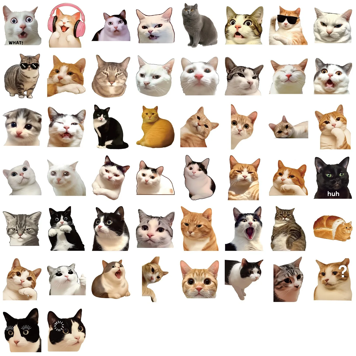 สติกเกอร์ลายแมววินเทจสุดน่ารัก 10/50 ชิ้น สติกเกอร์ใสลายสัตว์ สไตล์คาวาอี้ สำหรับตกแต่งแล็ปท็อป โทรศัพท์ รถยนต์ กระเป๋าเดินทาง ของเล่นเด็ก