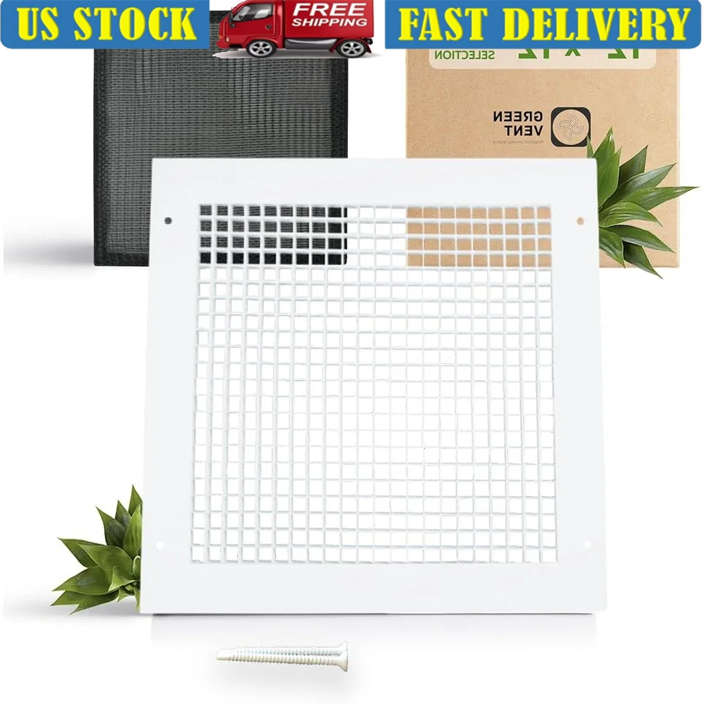 

Декоративная алюминиевая крышка вентиляционного отверстия 12x12, возвратная воздушная решетка с фильтром, простая установка, шумоподавление, домашнее использование на потолке и стене