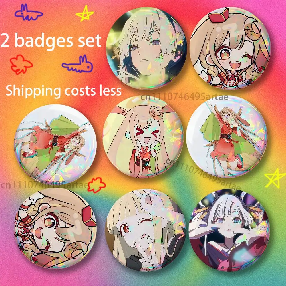Brooches for Backpack Accessories25,32,44,58,75mm Round Anime Cosmic Princess K-Kaguya! Enamel Pins 2-piece set Cartoon Badge