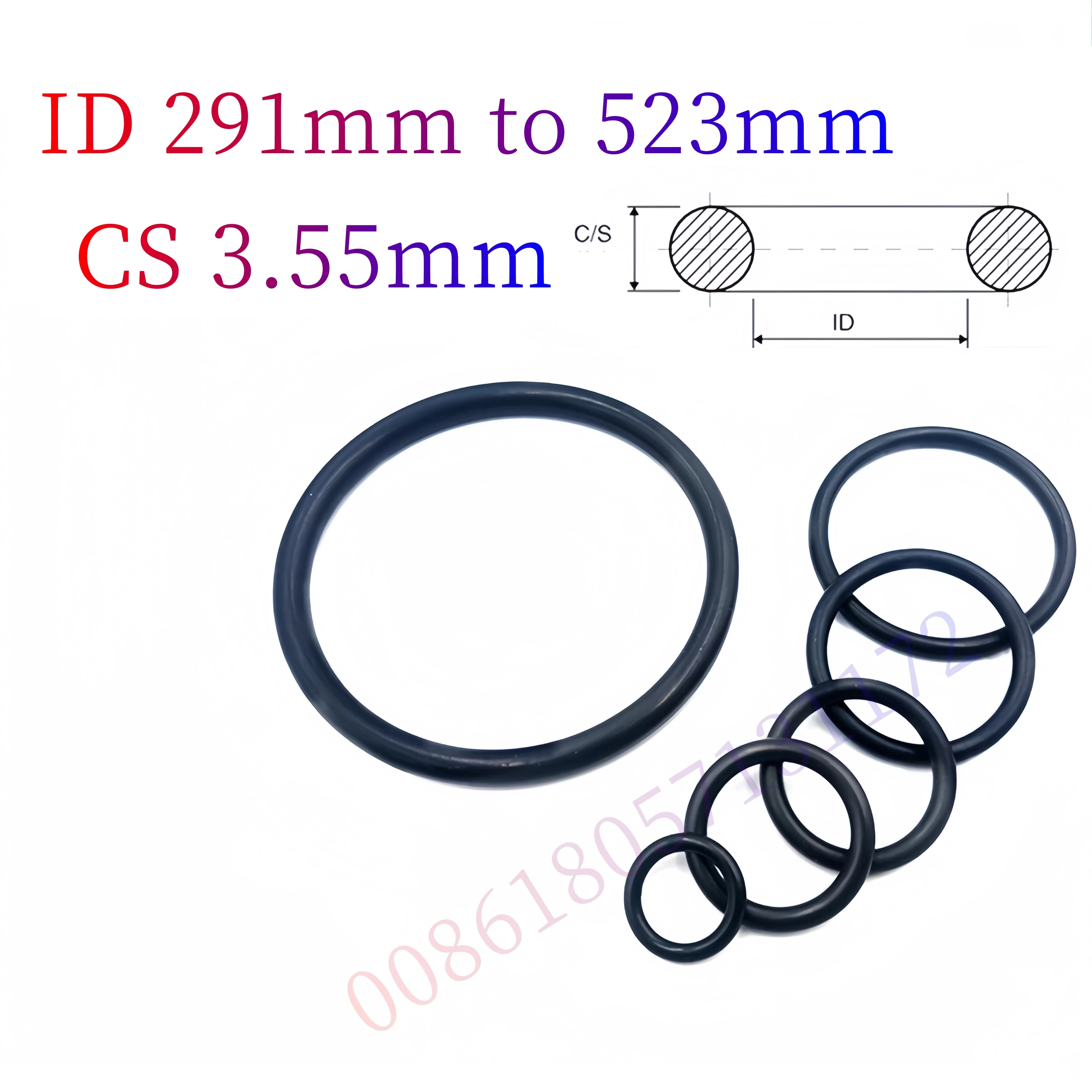 Custom EPDM 70 O-Rings, 3.55mm Cross-Section, 2 Pcs Gasket Cushion, Weather, Ozone, UV, Chemical, Acid & Alkali Resistant, Black