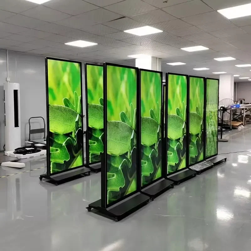 for High Resolution 64 69 Inch Full Screen LCD Advertising Display Indoor Video Media Player with Floor Stand for Commercial