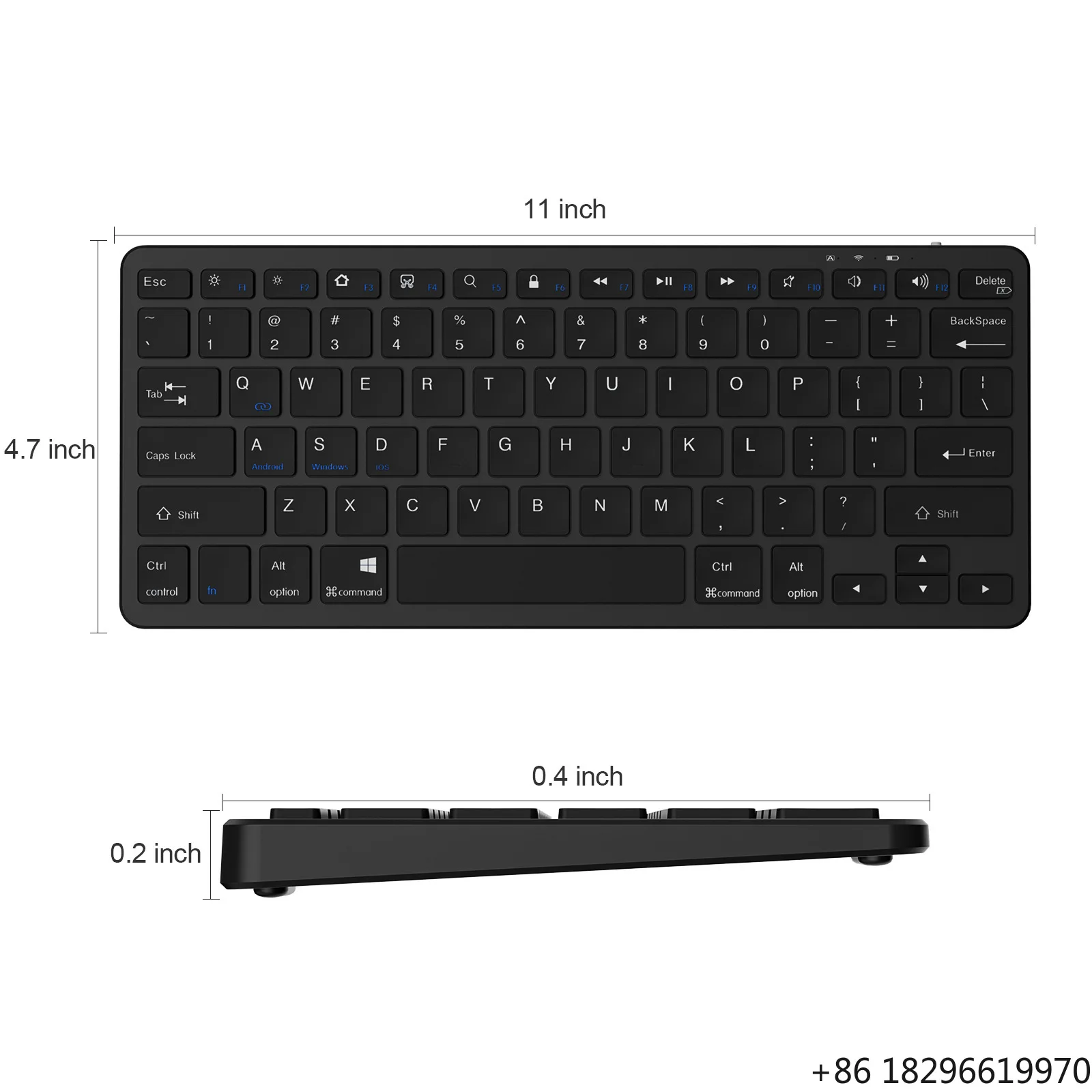 78 Keys Rechargeable Slim Portable Tablet Wireless Keyboard Compatible iPad  Tablet