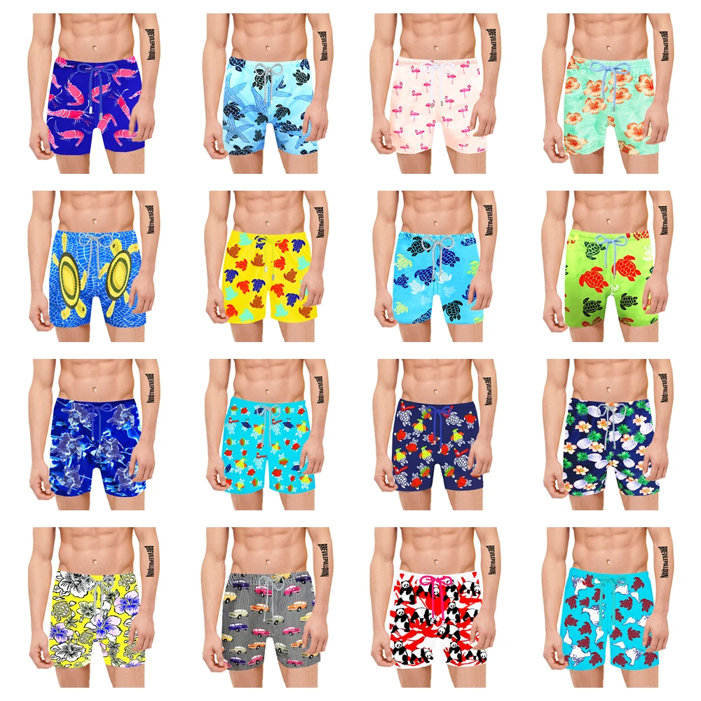 

2024 Brand Brevilepullquin Turtles Swimwear Men Vilebre Beach Boardshorts Adult Bermuda Swimsuits Hawaiian Shorts 100% Quick Dry