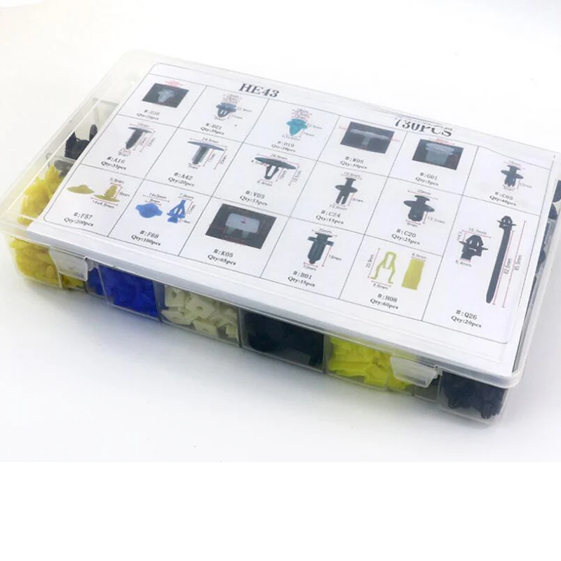 

Auto Plastic Push Pin Clips Set Car Bumper Trim Retainer Rivet Fasteners Assortment