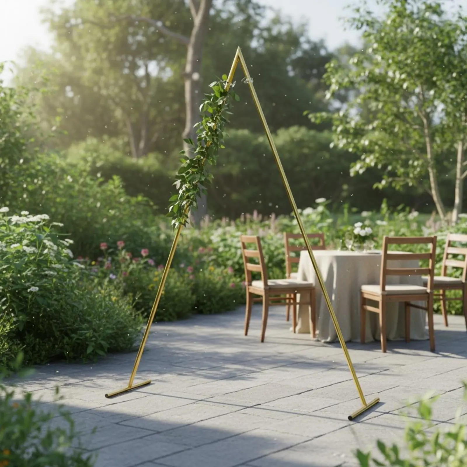 

Золотая треугольная свадебная арка: прочная конструкция, треугольная арка для церемоний, подставка для свадебного фона, многоразовый декор для мероприятий