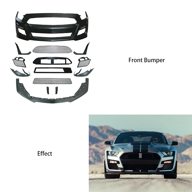 

BR High Quality Bumpers Grille Automotive Body Systems for Ford Mustang 2015-2017 Upgrade to GT500 Early Stage Body Kits