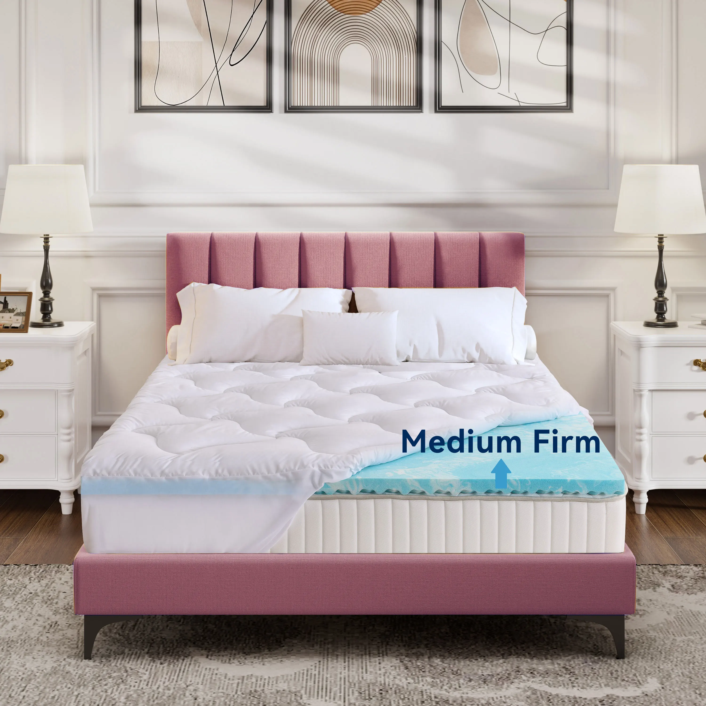 

Hcore 3/4 Inch Memory Foam Mattress Topper Queen, Support for Back Pain CertiPUR-US Certified