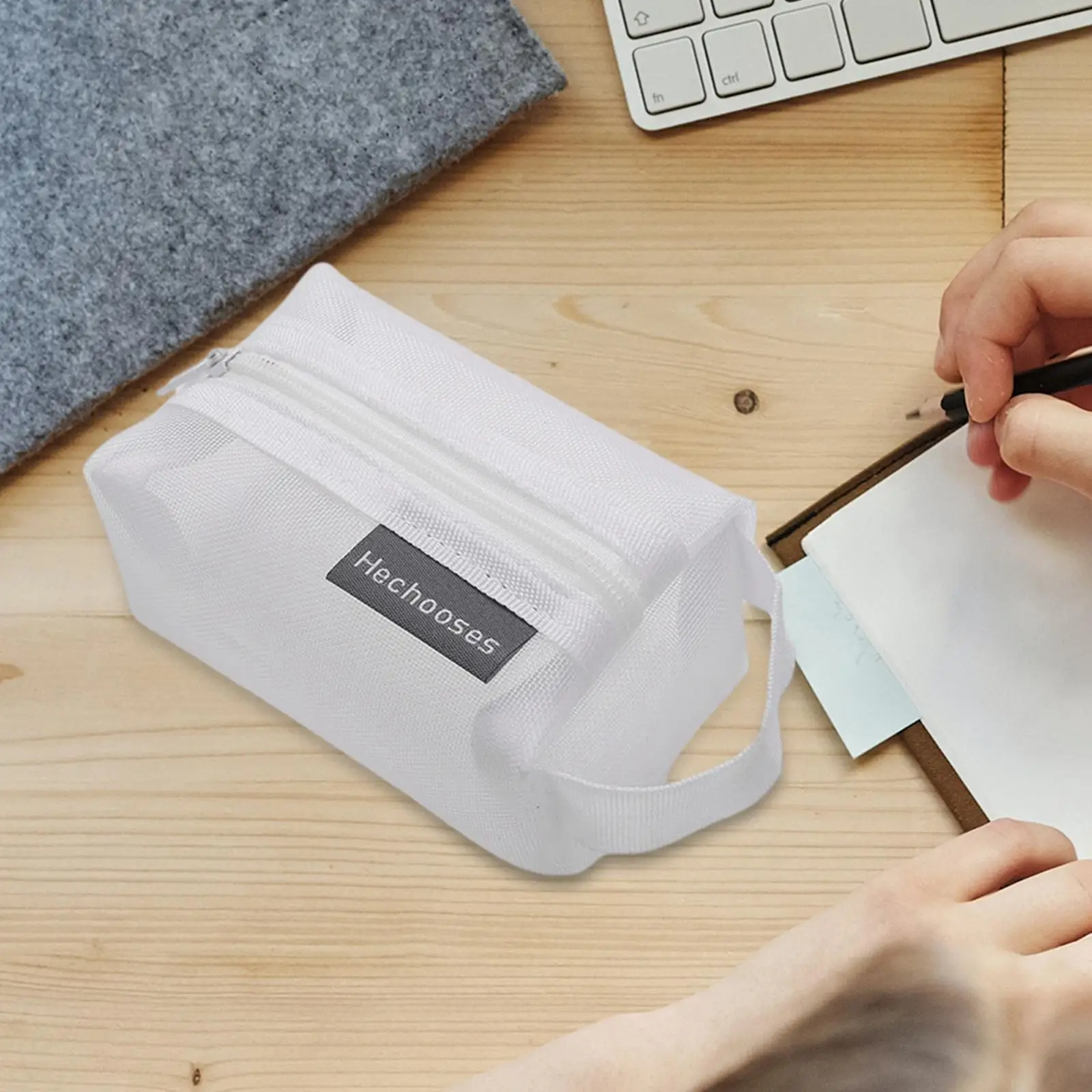 إكسسوارات السفر، حقيبة شبكية بسحاب، حقيبة مستحضرات التجميل، حقيبة مكياج من النايلون، منظم تجميل خفيف الوزن لتخزين المحفظة