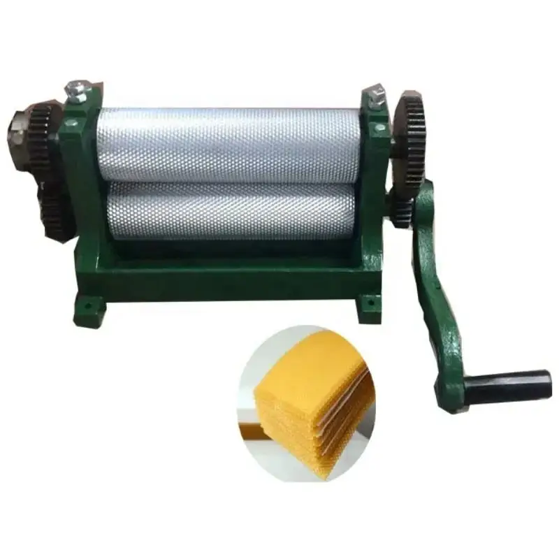 Manual Honeycomb Press Honey Comb Embossing Making Mill Bee Wax Sheet Roller Machine Beeswax Foundation Embosser For Sale