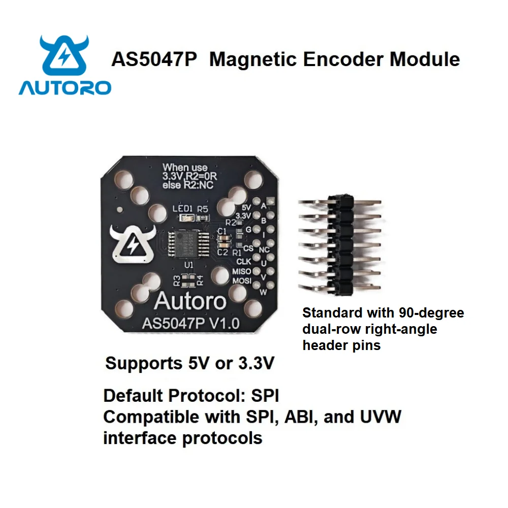 Autoro AS5047P Encoder,ODrive Simple FOC Doggo VESC Module Adapter 14-bit On-Axis Magnetic Rotary Position Sensor for BLDC Motor