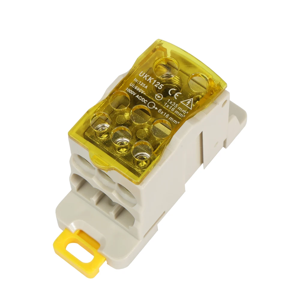 UKK Verdeelkast 80A 125A 160A 1 In Meerdere Uitgangen Elektrische Draadverbindingskast S DIN-rail Klemmenblok Stroom PlI