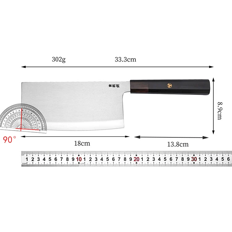7 Inch Slicing Knife Welding Aogami Steel Blade Ebony Handle Chef Slicing Vegetables Cleaver Meat Professional Kitchen Knives