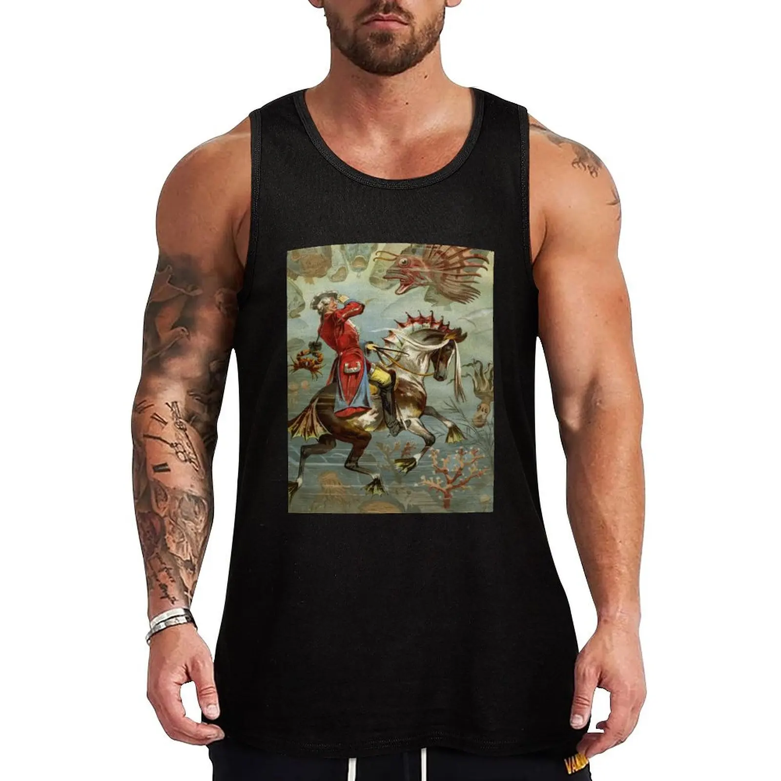 Baron Münchhausen underwater by Gottfried Franz Tank Top anime gym bodybuilding for men men gym clothing best selling products