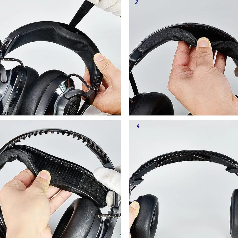 Bantalan Earphone untuk JBL Quantum Q800 Q600 Bantalan Telinga Pengganti Kebisingan Headphone Penutup Telinga Penutup Memori Jaring Protein Spons