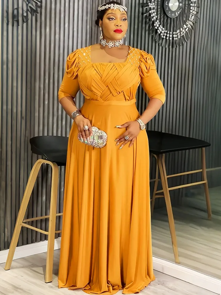 

African Dresses For Women Elegant Wedding Muslim Fashion Abayas Dashiki Robe Kaftan Long Maxi Dress Turkish Africa 2025 New