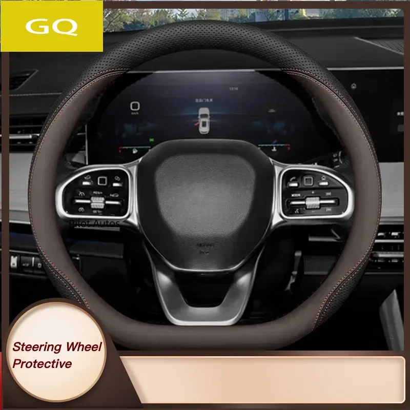 

For Jetour Car Steering Wheel Cover Original Colour Interior Leather Breathe Nappa For Jetour X70 plus pro X90 X90 plus T1 T2 L7