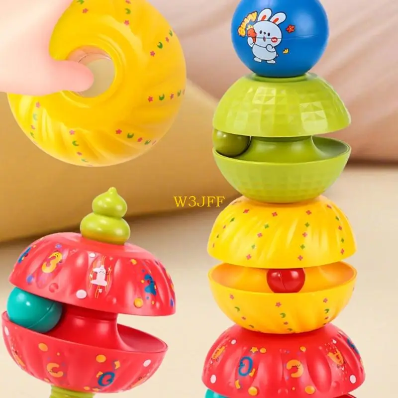 W3JF Baby Developmental Stacking Tower Toy Regenbogen Farbsortierspiel für Kleinkind -Lernaktivitäten mit rotierendem Design