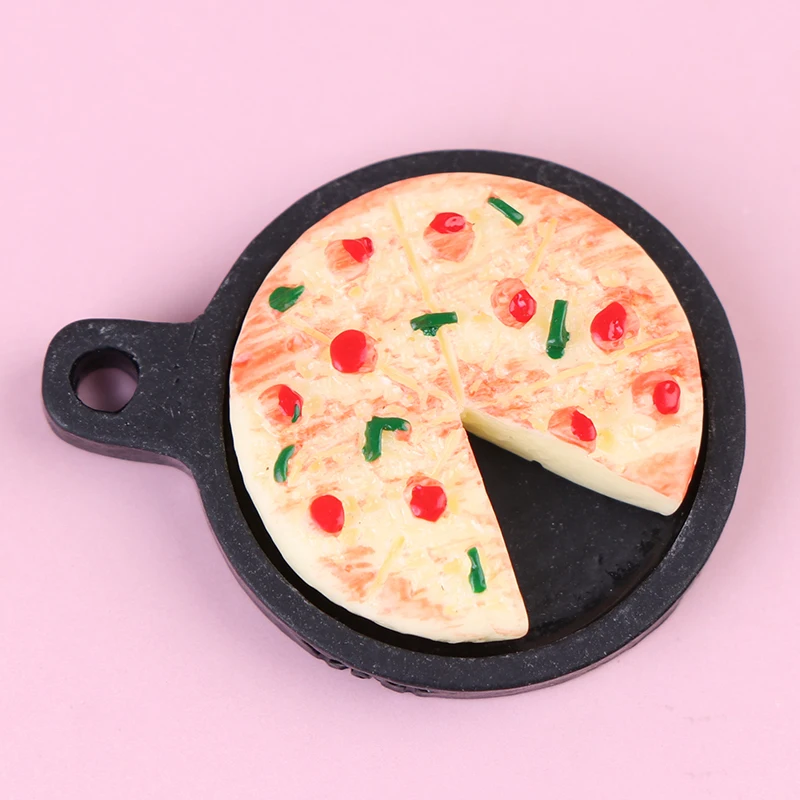 1 Set Dollhouse Miniature Fruit Pizza Plate Bakeware Kitchen Resin Set Gift for Kids