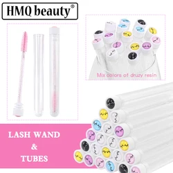 20/100PCS Reusable Dust-Proof Eyebrow Brush Tubes Eyelash Brushes and Case Tube Makeup Mascara Brushes for Lashes Professional