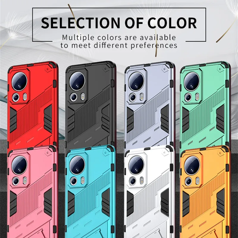 For Xiaomi 13 Lite 5G Case Xiaomi 13 Lite Cover 6.55 inch Punk Armor Shockproof Hard Rubber Bracket Bumper For Xiaomi 13 Lite