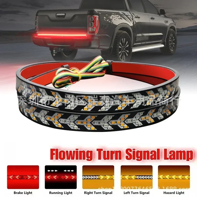 Multifunctional Modification Universal LED Warning Light Fish Bone  Tail Lights High Brightness Flowing Water Brake Turn Signal