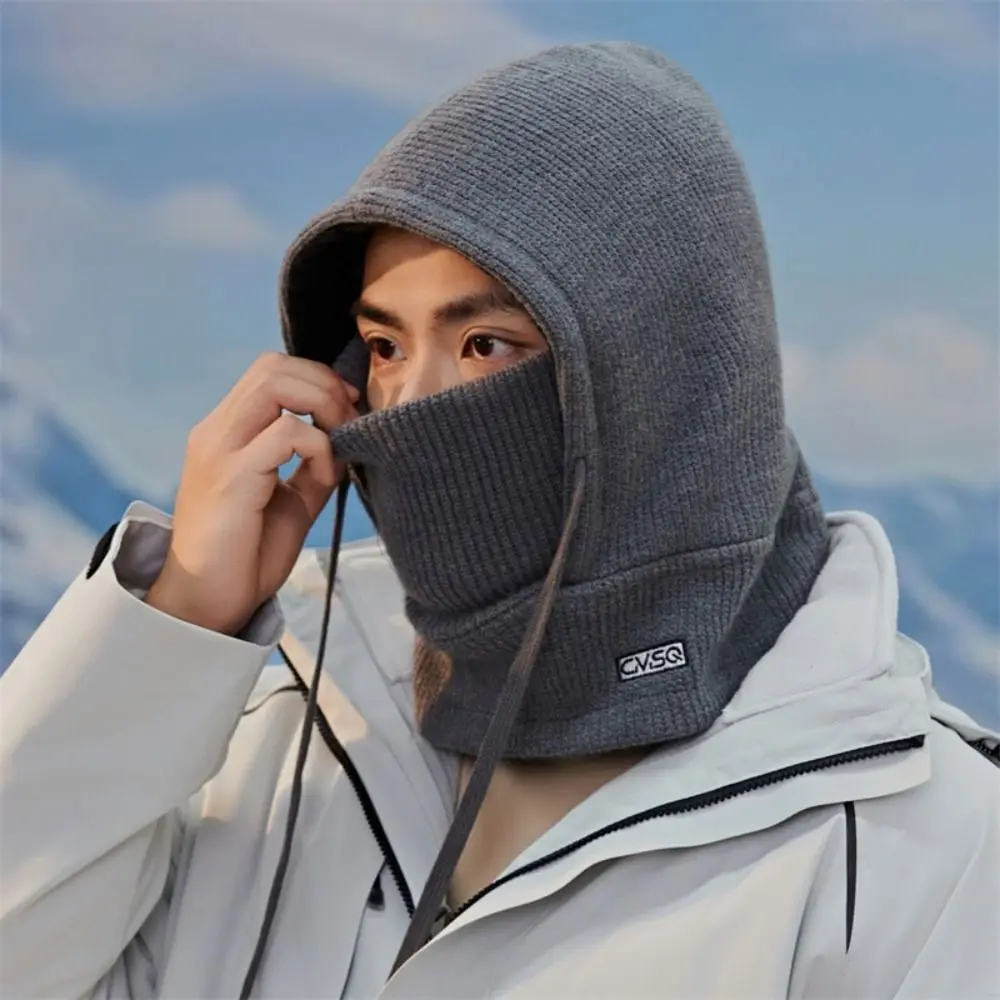 One-piece Windproof Snow Hat Integrated Plush Thickening Outdoor Cycling Scarf Full Face Cover Ear Protection Warm Face Mask