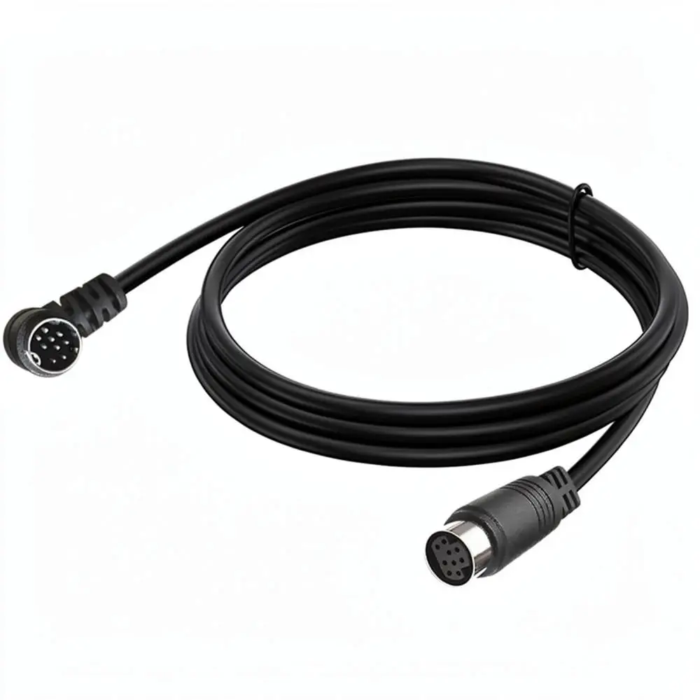 9 Pin Mini DIN Male To Female Extension Wire Right Angle Plug Audio Video Cable For Digital Equipment Connectivity