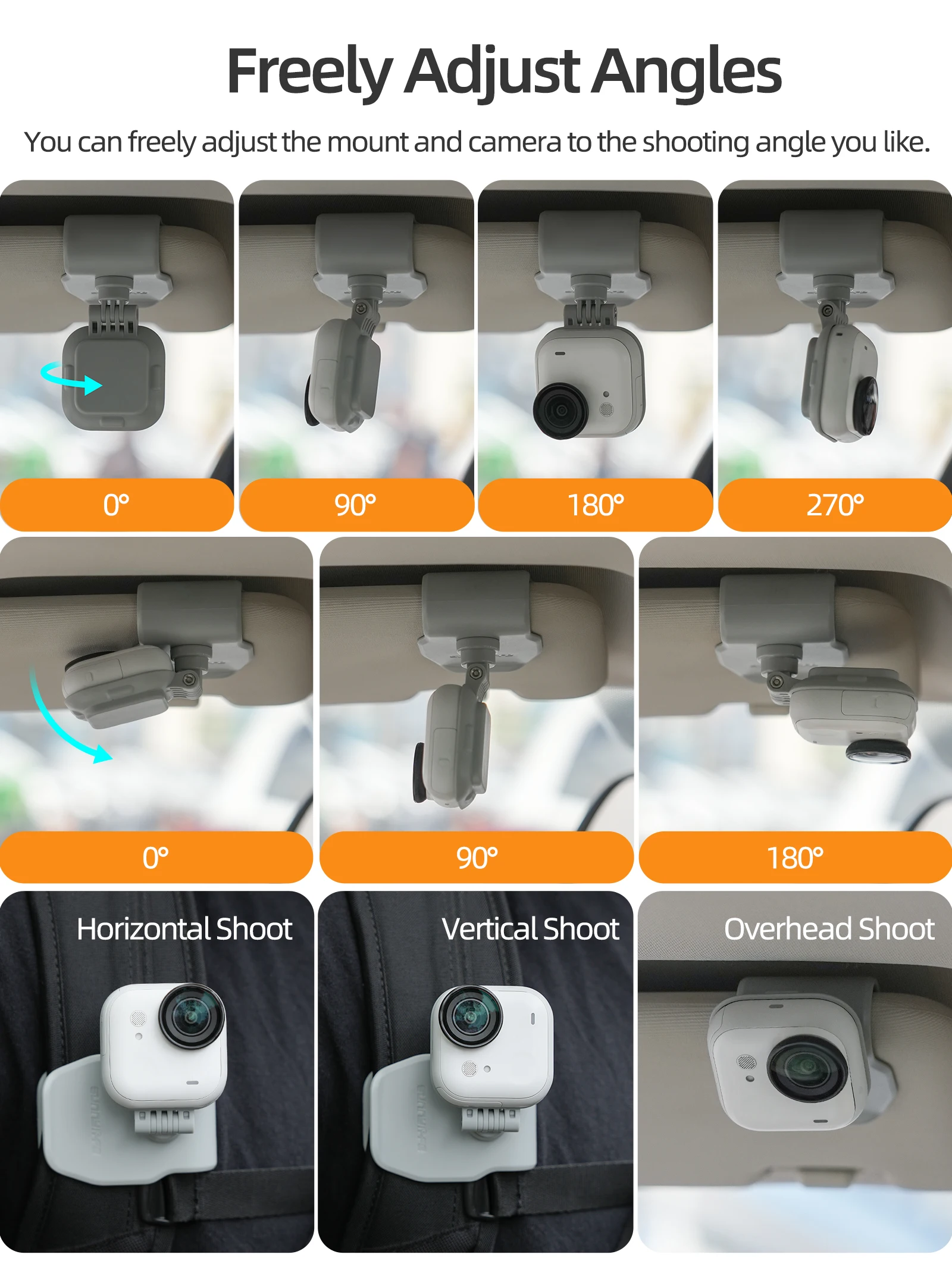 Magnetic Mount for Insta360 GO Ultra Sun Visor Clip Bracket