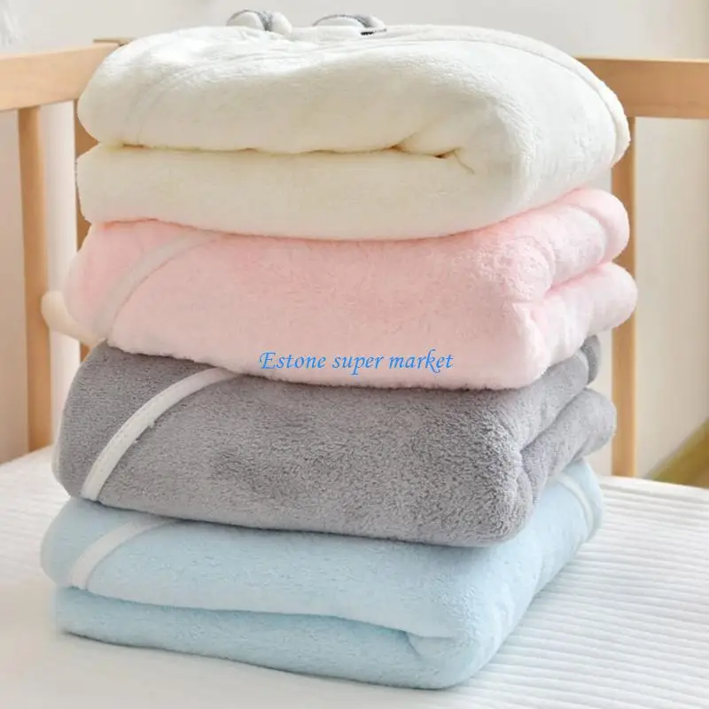 

090B Bathrobe Hooded Blanket Children Infant Poncho Bath Towel for Toddler Newborns