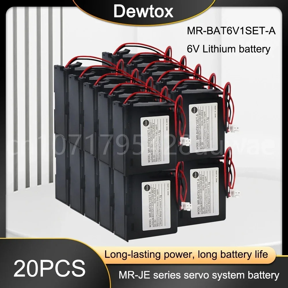 20PCS Original 6V system Servo Battery 2CR17335A WK17 MR-BAT6V1SET-A PLC Lithium Battery With White plug