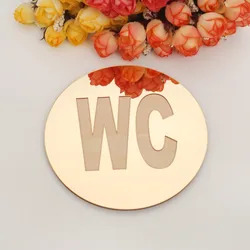 1 Uds. Pegatinas de pared para espejo de puerta de WC, pegatina acrílica autoadhesiva para decoración del hogar, 12x12cm
