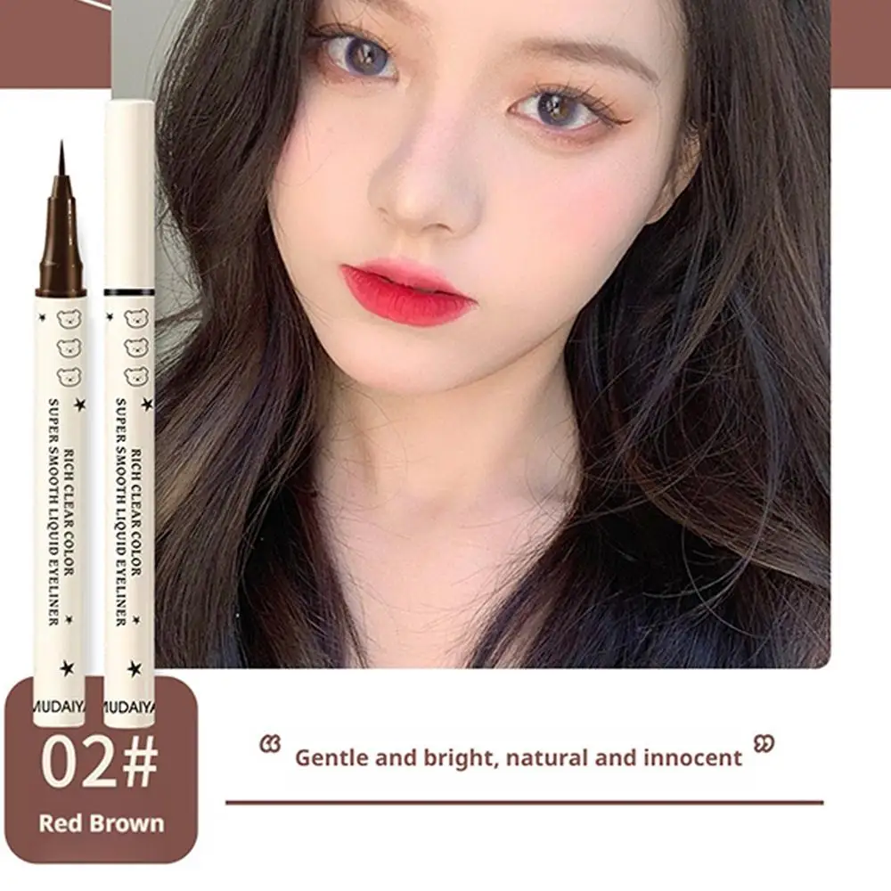 Extremely Fine Liquid Eyeliner Waterproof Sweatproof Quick Smooth Lying Long Eye Makeup Pen Silkworm Lasting Cosmetic Dryin R3H1