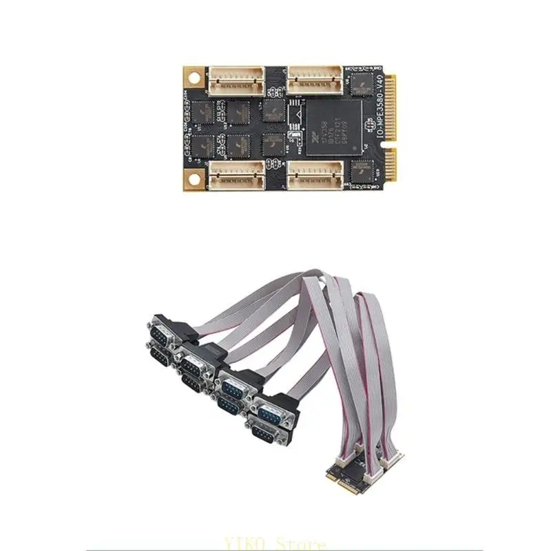 

K32C Mini PCIe DB9 RS232 Adapter 8 Port Mini PCI-E RS232 Card 15 KV ESD
