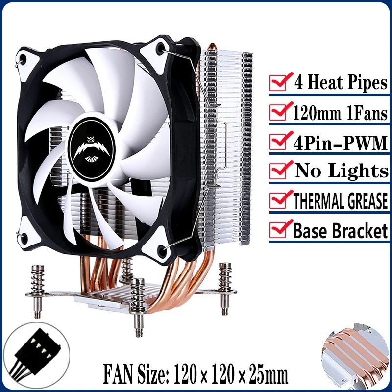 QiuzAim 6ヒートパイプ 120mm CPUクーラー LGA2011 2066 1700 対応