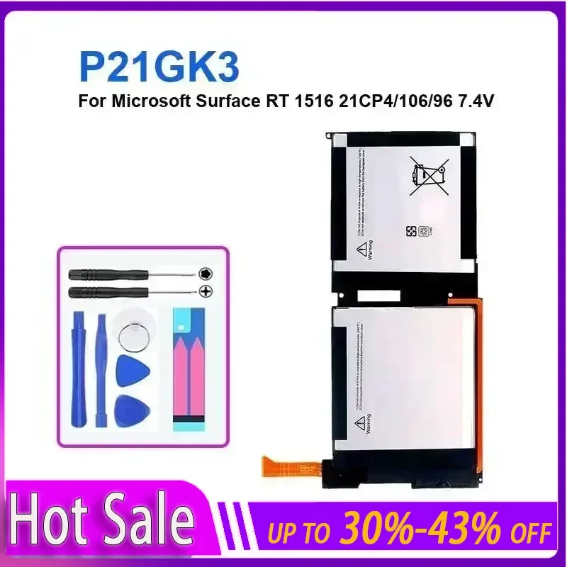 

Аккумулятор для ноутбука 4120 мАч для планшетного ПК Microsoft Surface RT 1516 21CP4/106/96 7,4 В P21GK3, долговечный и сменный аккумулятор