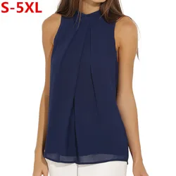 Chiffon Sleeveless Blouse 2020 Women Tops Brand Plus Size Causal Blouses Lady Shirts Summer Tops Blusas women clothing 5XL