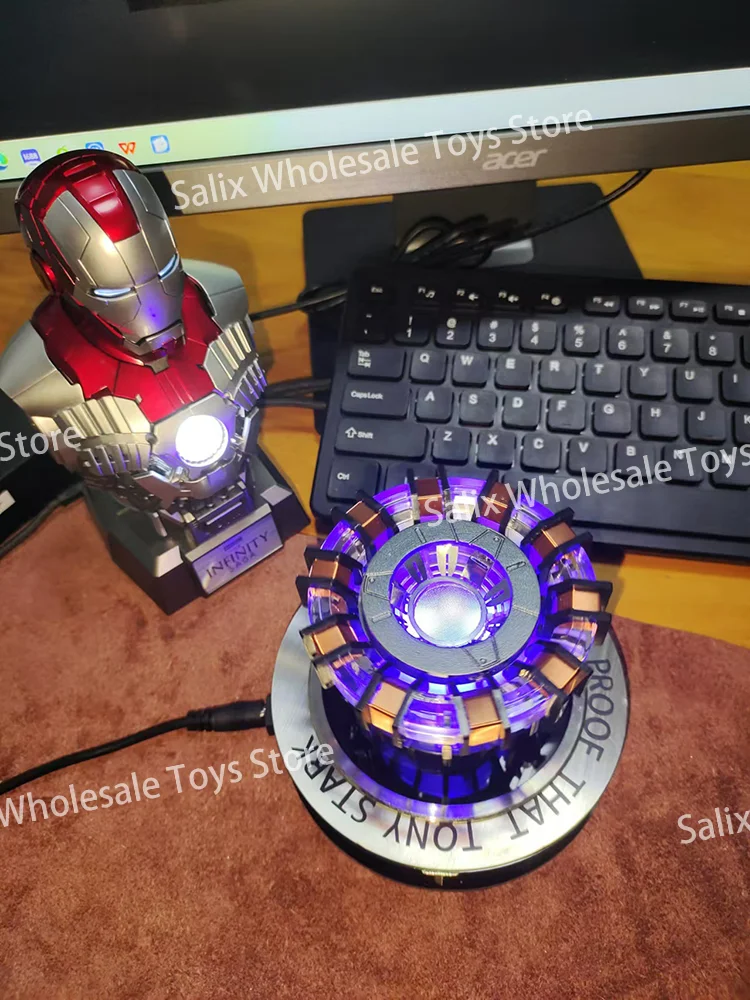 Metal Maglev MK2 MK1 Model Toys Chest Lamp Super Hero 1:1 Arc Reactor Action Figure Light Arc Desktop Decoration Customized