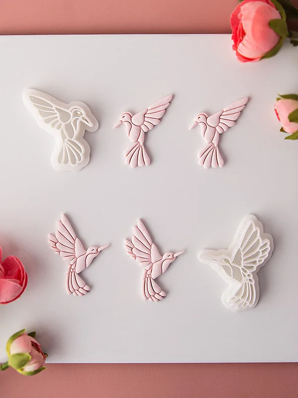 Cartoon Kingfisher Soft Clay Earring Creative Bird Jewelry Pendant Cutting Mold Beginner DIY Handmade Tool Baking Mold