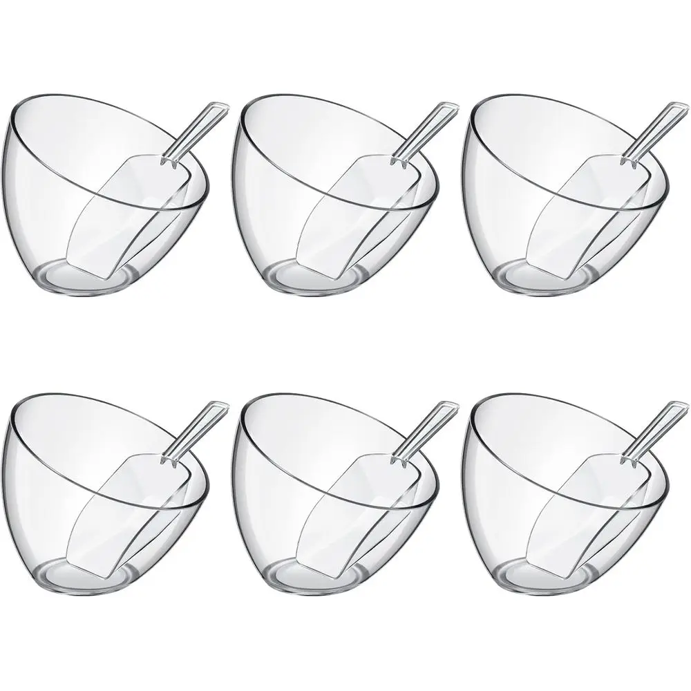 

Набор из 12 сервировочных чаш: прозрачные пластиковые миски и акриловые мерные ложки для вечеринок и использования на кухне