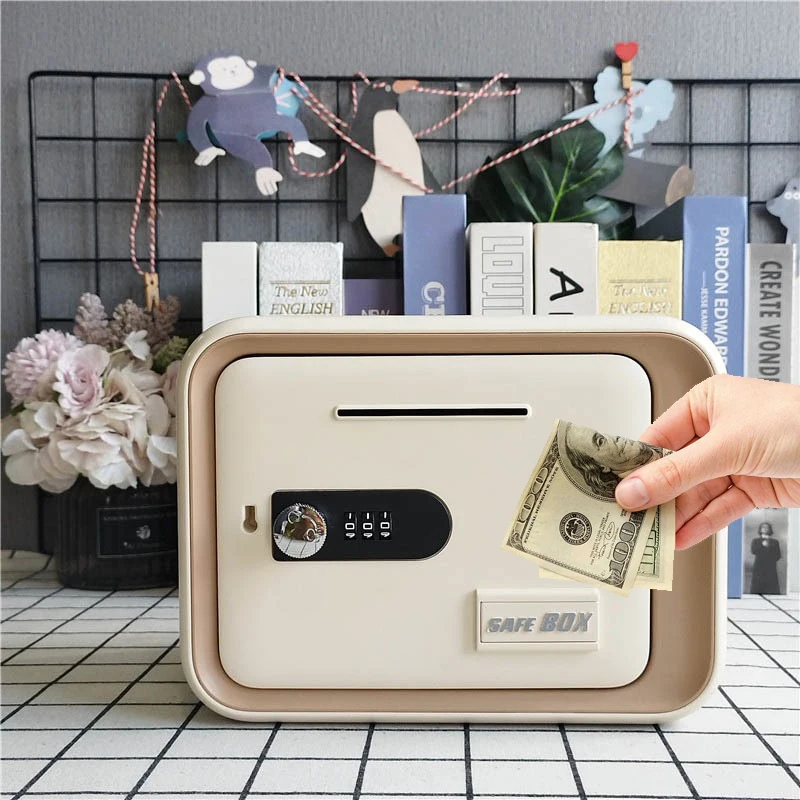 Password Lock Safe Box for Home, Mini Coin Bank Security Money Saving Box for Adults Kids, Electronic Piggy Bank, Birthday Gift