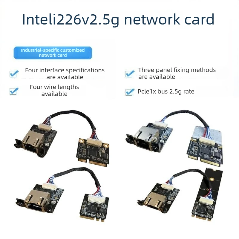 Industrial Grade For Intel I226-V 2.5G Gigabit Network Card, MINIPCIE & M.2 NVME Interface Ethernet Adapter