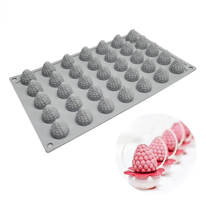 

SHENHONG Cranberry Silicone Cake Molds 35 Cavity Raspberry Strawberry Dessert Placing Decoration Mould Fondant Pastry Baking