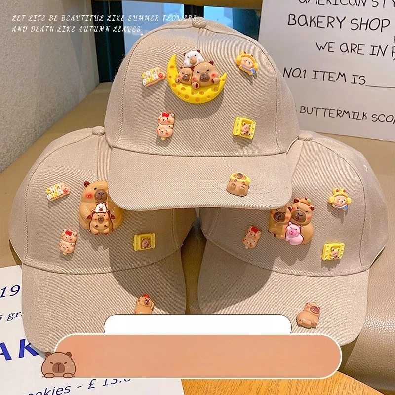 Nowa kreskówkowa urocza czapka bejsbolówka Kapibala wiosenno-jesienna cienka modna uniwersalna czapka bejsbolówka chroniąca przed słońcem dla chłopca niemowlaka