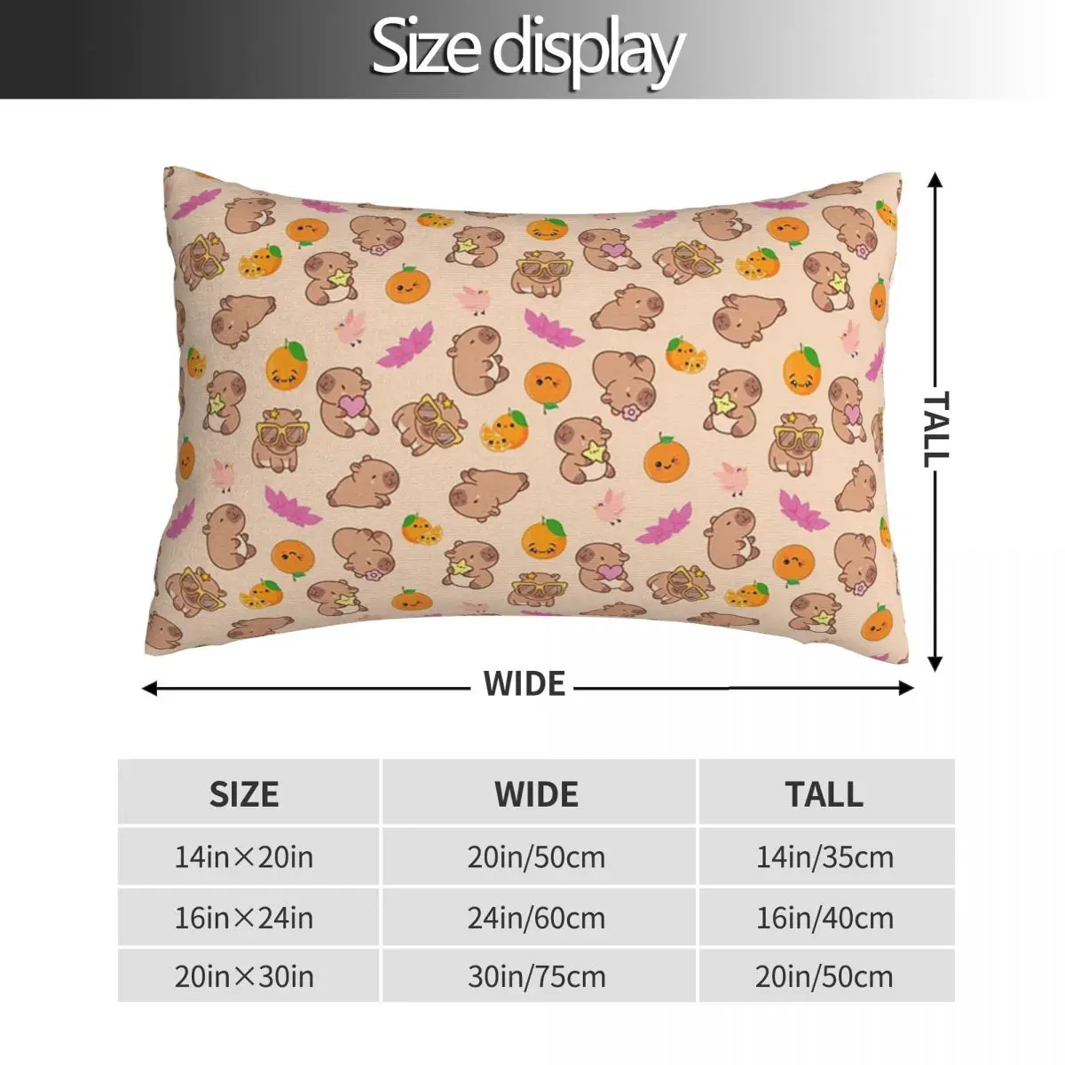 Cute Capybara Pattern Rectangle Pillowcase Cushion Cover Decorative Bedroom Bed Home Comfort Throw Pillow