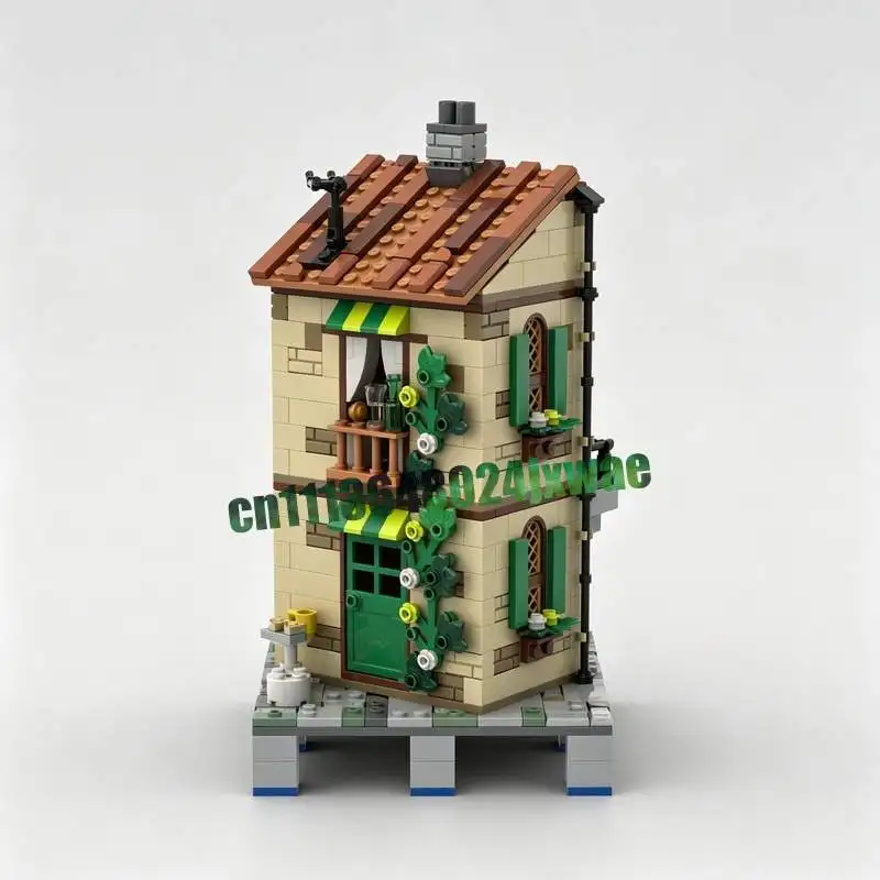 570PCS Chef Home Riviera Extension MOC Creative Street View Building Blocks DIY Assembly Architecture Brick Toy Collection Gift