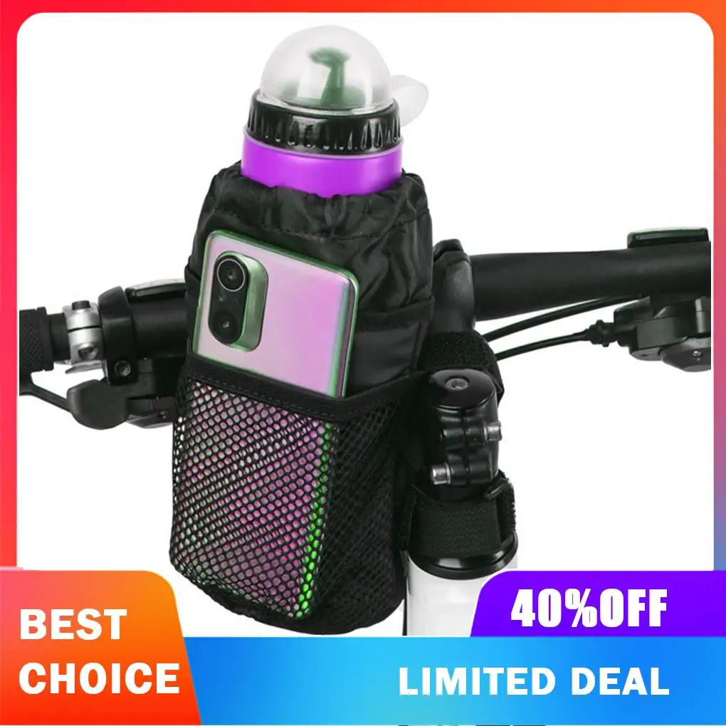 

Bicycle Water Bottle Bag, Bike Water Bottle Pouch Bike Handlebar Stem Bag L