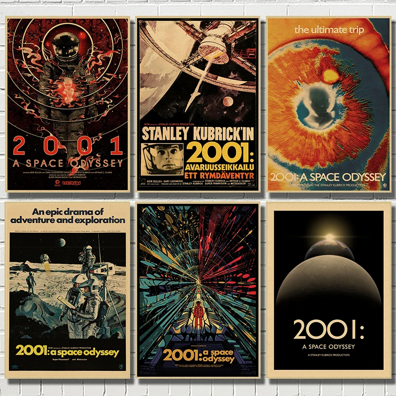 2001 a space odyssey poster2001 Kraft Paper Poster Retro Wall art crafts sticker Living Room Paint Bar Cafe Free ship