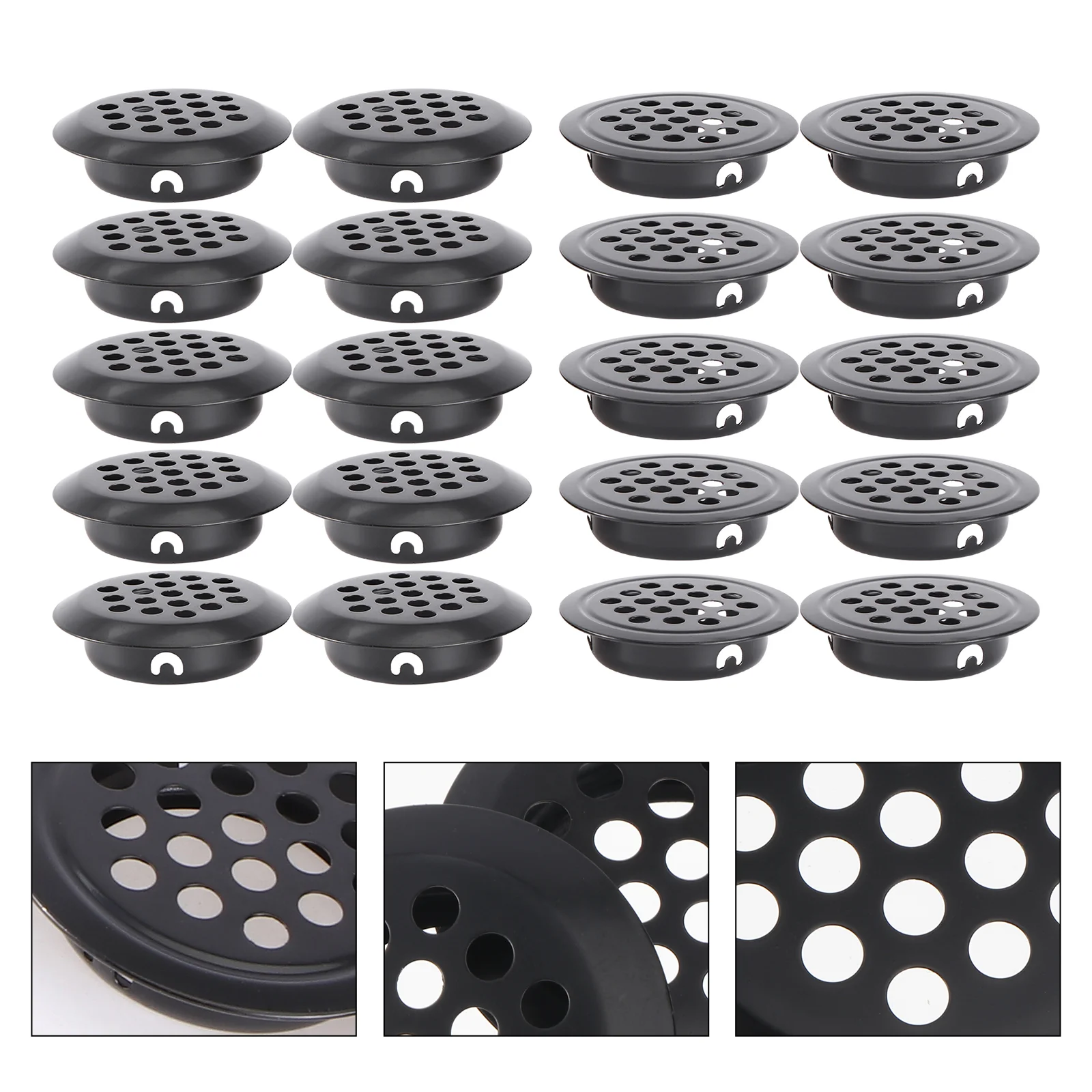 20 Pcs Stainless Steel Air Hole Vent Louver Wardrobe Home Furniture Ac Covers Heat Dissipation Round Ventilation Device